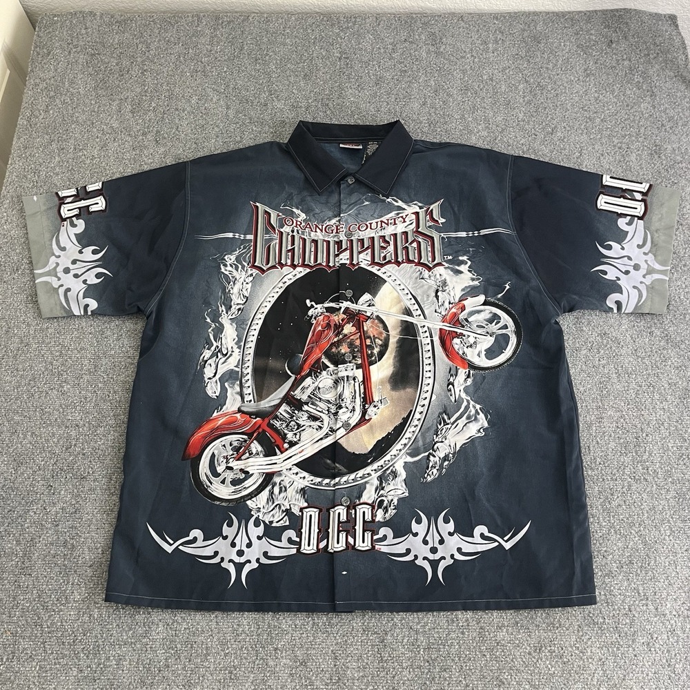 Vintage Orange county choppers button up shirt Men's size 2XL AOP Y2K